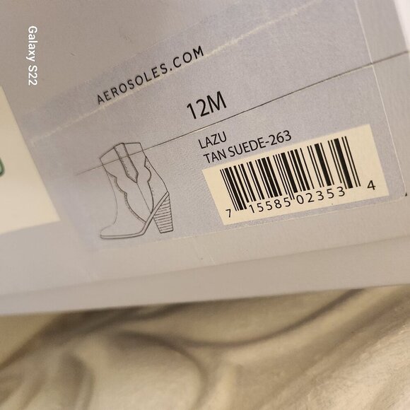 Aerosoles "Lazu" Tan Suede/Leather Boots. NIB. Size 12. Host pick. - Picture 7 of 11